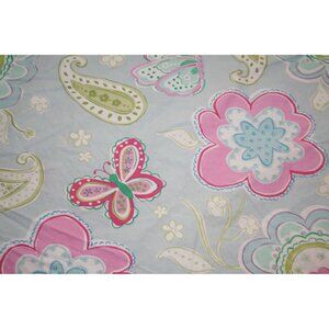 Pottery Barn Kids Samantha Twin Duvet Cover Flowers Butterflies Paisley Blue